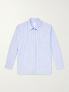 A.P.C. - Malaury Logo-Embroidered Striped Cotton-Poplin Shirt - Blue