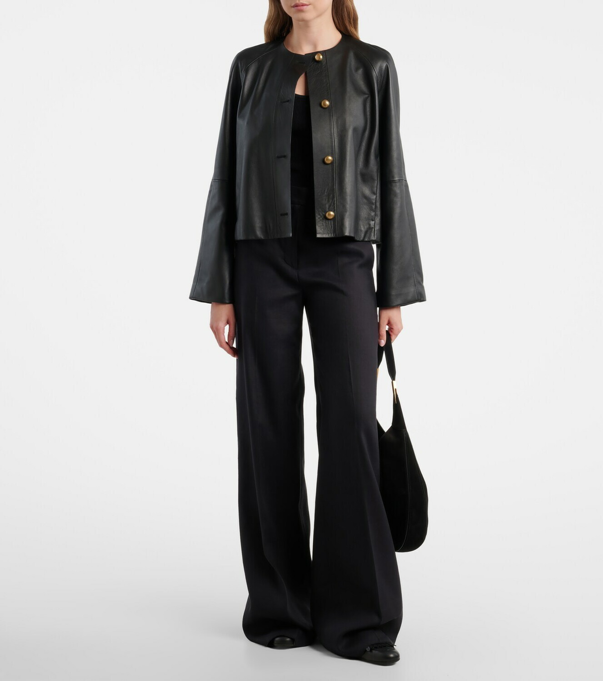 Max Mara Linen and silk twill wide-leg pants