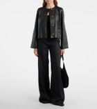 Max Mara Linen and silk twill wide-leg pants