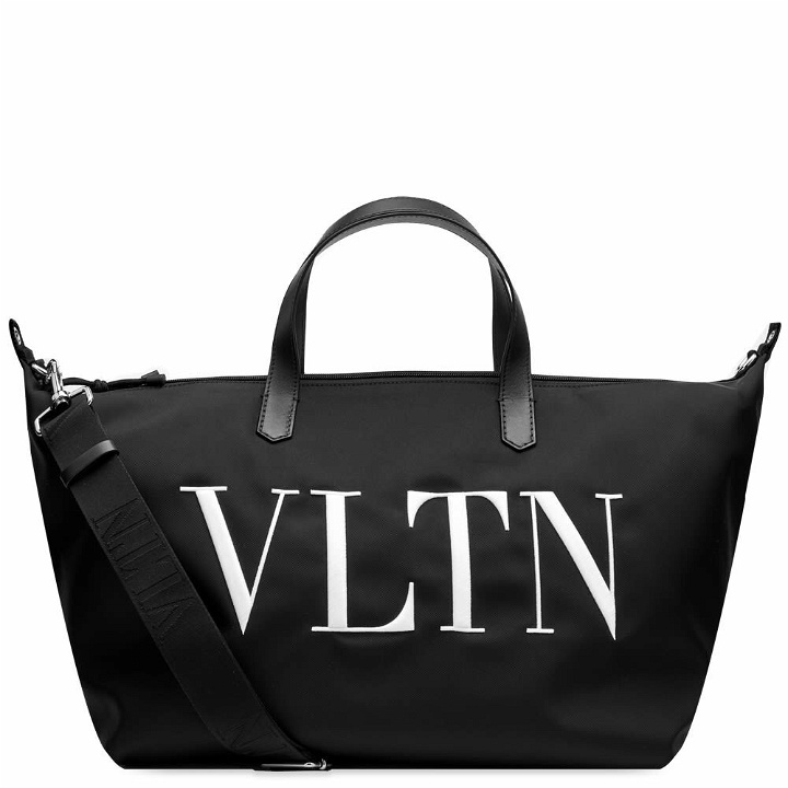 Photo: Valentino Men's VLTN Nylon Weekend Bag in Nero/Bianco