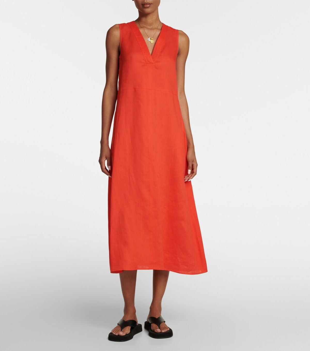 Max Mara - Leisure Sofocle linen midi dress Max Mara