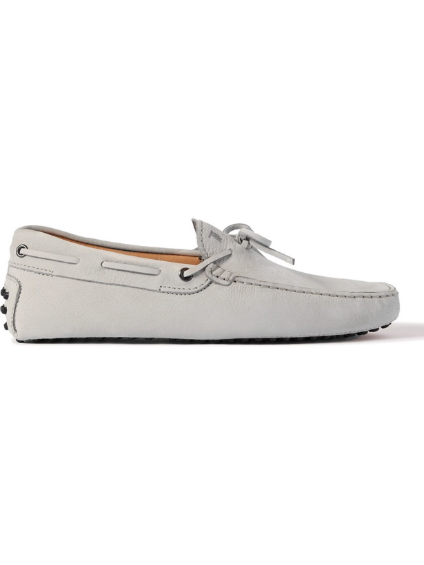 Photo: Tod's - Gommino Suede Driving Shoes - Gray