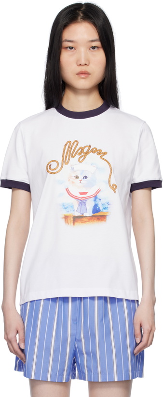 Photo: MSGM White Printed T-shirt