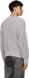 HELIOT EMIL Grey Knit Oversized Polo