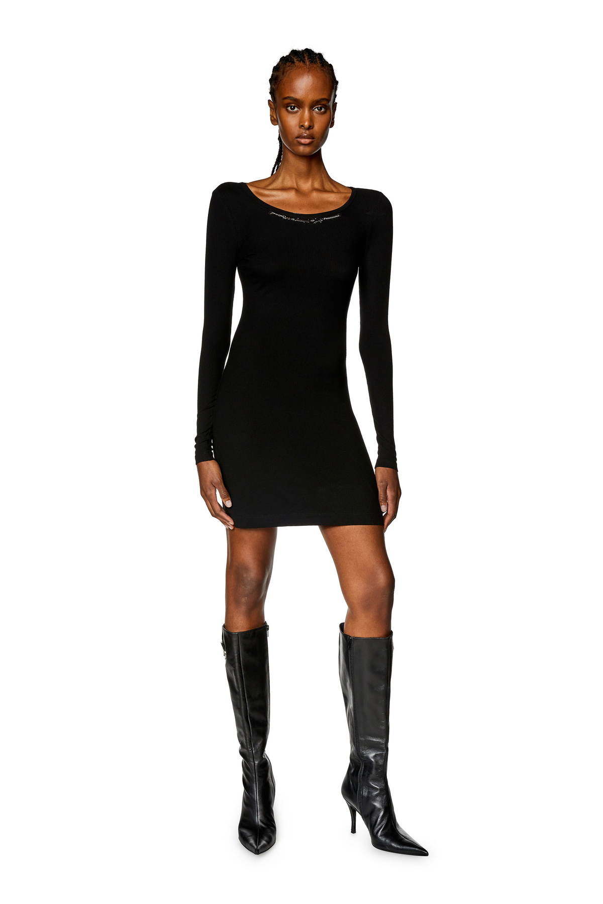 Diesel Short dress with chain necklace - Dresses Womens in Black