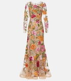 Carolina Herrera Embroidered floral tulle gown