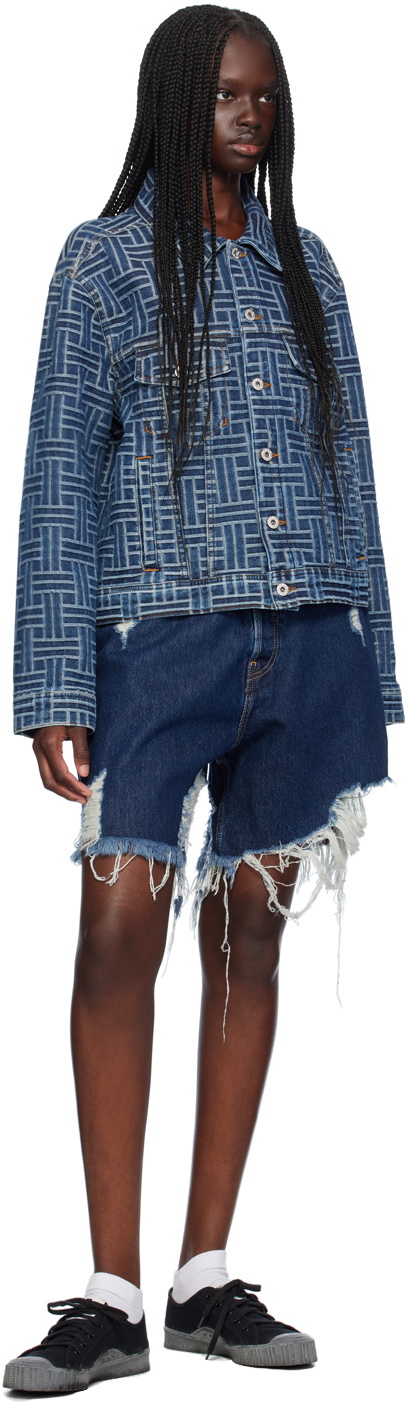 Kenzo Blue Kenzo Paris 'Kenzo Weave' Denim Jacket