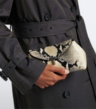 Toteme T-Lock Mini snake-effect leather clutch