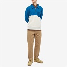 Country Of Origin Men's Reverse Quarter-zip Sweatshirt in Sea Blue/Light Grey
