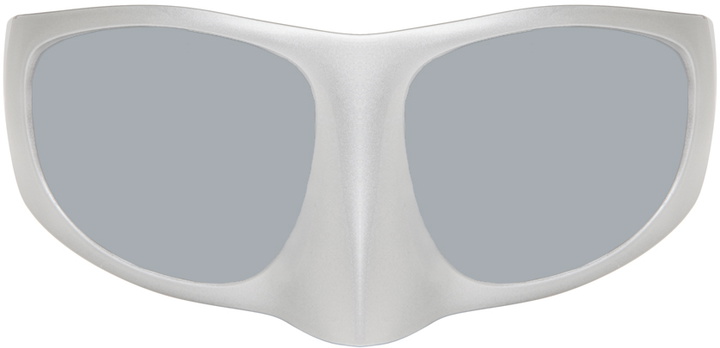 Photo: LINDA FARROW SSENSE Exclusive Silver Bernhard Willhelm Edition 'The Mask' Sunglasses