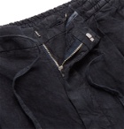 Lardini - Pleated Linen Drawstring Shorts - Blue