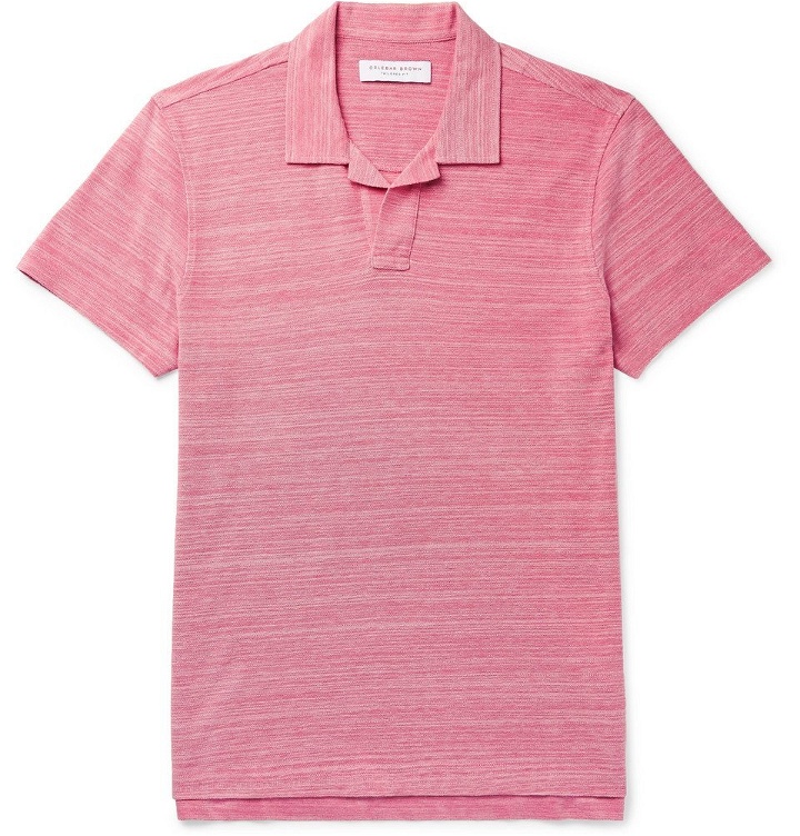 Photo: Orlebar Brown - Felix Mélange Cotton-Piqué Polo Shirt - Men - Pink