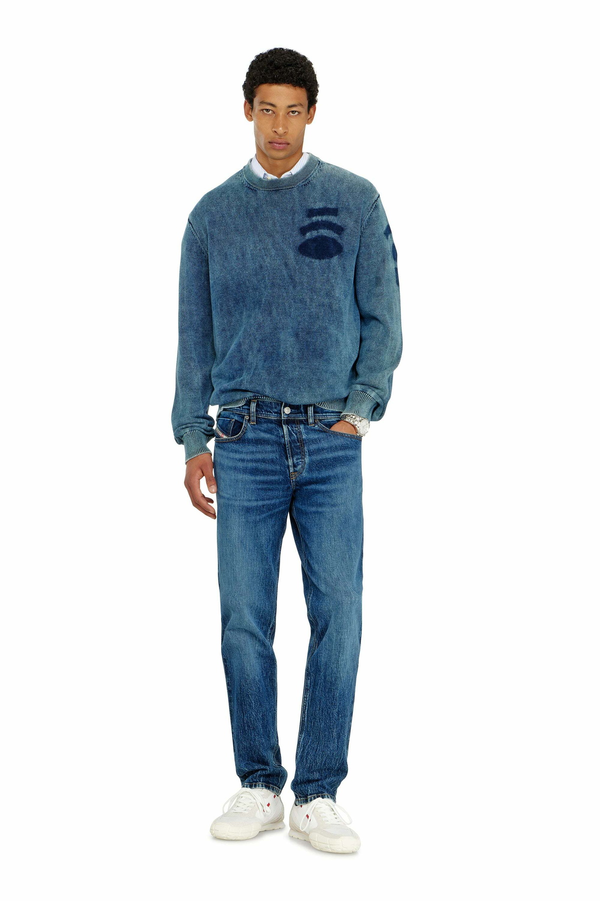 Diesel Regular Jeans Regular Waist 2023 D-Finitive, Dark blue, Button fly