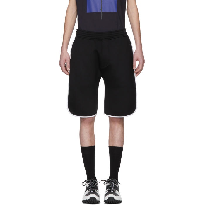 Photo: Neil Barrett Black and White Slouch Low-Rise Basketball Shorts