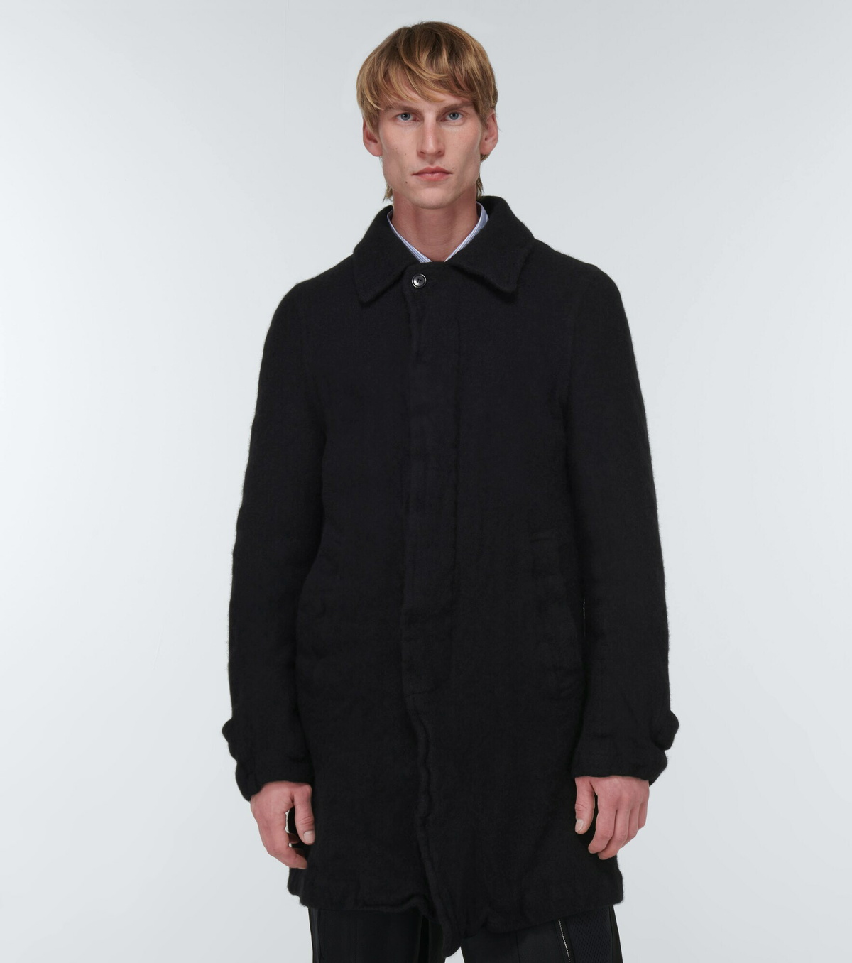 comme des garçons homme tweed coat Comme des Garcons Homme Deux - Wool and nylon tweed coat