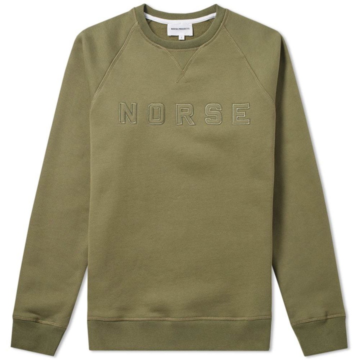 Photo: Norse Projects Ketel Logo Crew Sweat Green