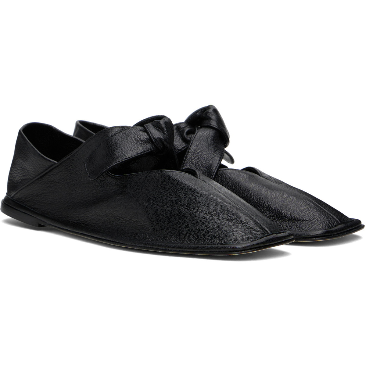 HEREU Black Llasada Supple Shiny Ballerina Flats