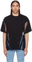 Mugler Black Paneled T-Shirt