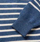 Armor Lux - Molene Slim-Fit Button-Embellished Striped Wool Sweater - Blue