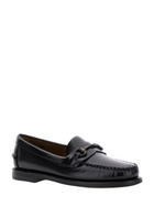 Sebago joe Black Pull-on Loafers With Horsebit Detail In Leather Man