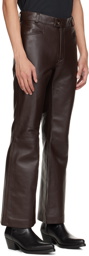 Ernest W. Baker Brown Flare Leather Pants
