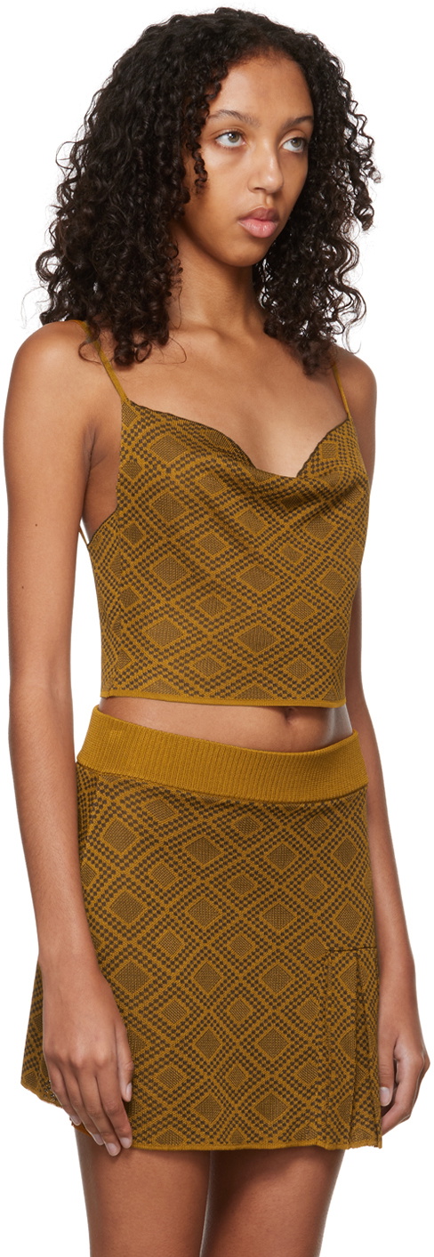 Ahluwalia Brown Ojewale Cowl Neck Top