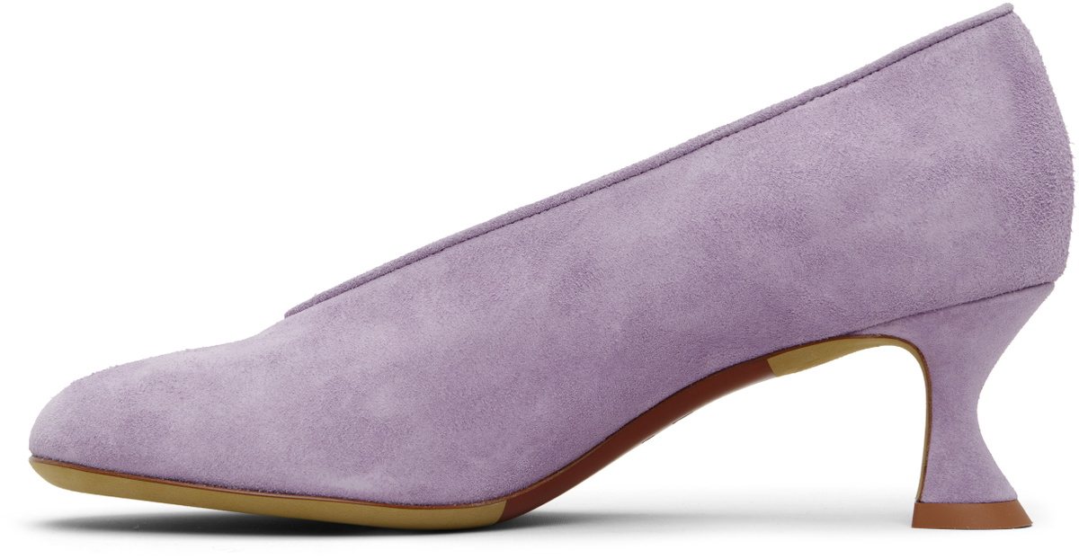 Moschino Purple Duck Suede Heels