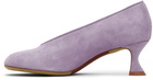 Moschino Purple Duck Suede Heels