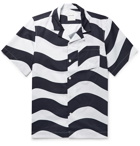 Wood Wood - Brandon Camp-Collar Striped Organic Cotton-Poplin Shirt - White