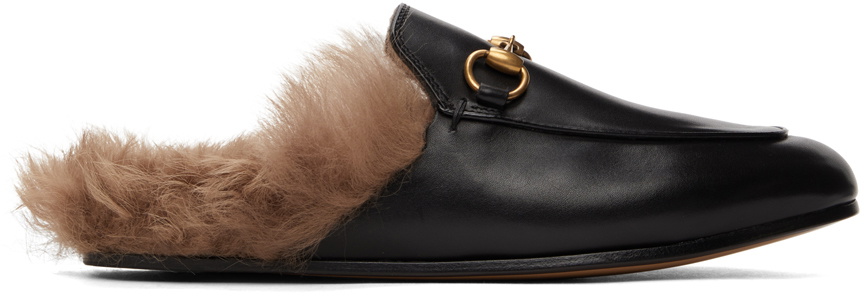 Gucci Black Horsebit Slip-On Princetown Loafers