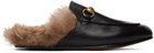 Gucci Black Horsebit Slip-On Princetown Loafers