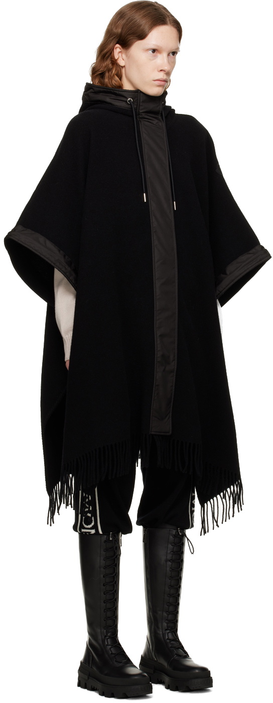 Moncler Black Drawstring Cape Moncler