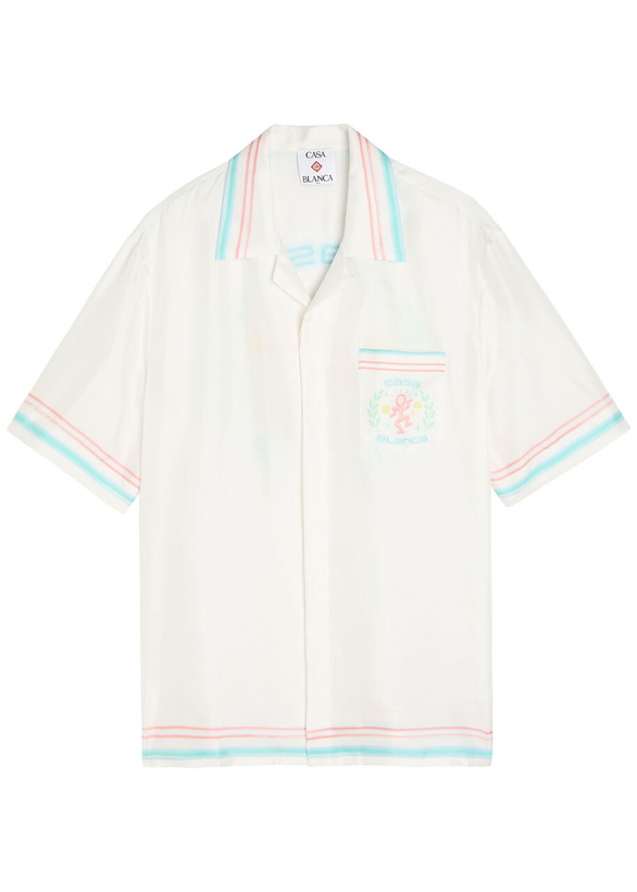 Photo: Casablanca Dance Joy Printed Silk Shirt White