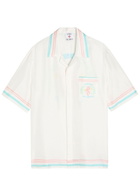 Casablanca Dance Joy Printed Silk Shirt White