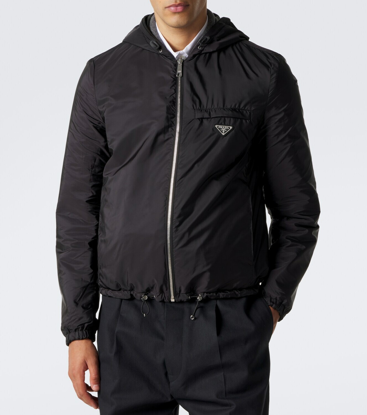 Prada Reversible Re-Nylon and leather jacket