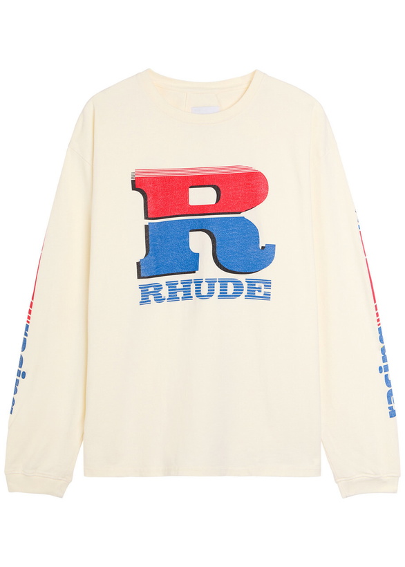 Photo: Rhude Split Petrol Logo-print Cotton T-shirt White