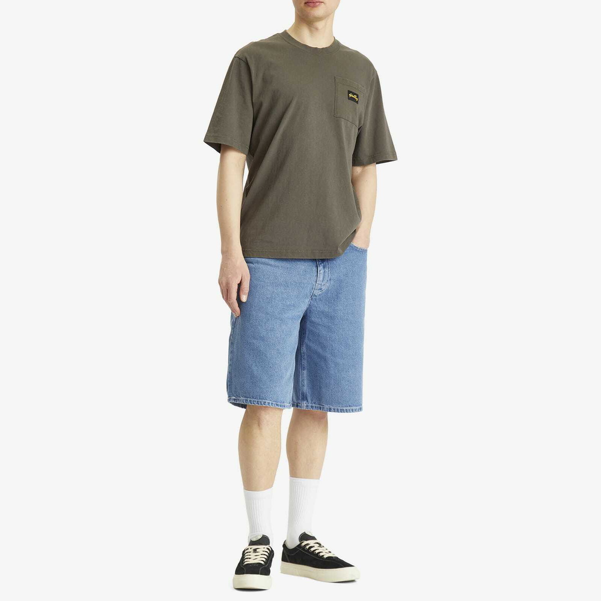 Stan Ray Men's Patch Pocket T-Shirt in Washed Black