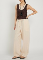 Studio Nicholson Drawstring Straight-leg Modal-blend Trousers Beige