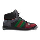 Gucci Black and Red Screener Sneakers