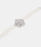 Self-Portrait Crystal Flower faux pearls-embellished choker