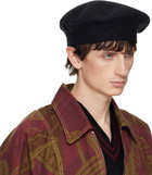Vivienne Westwood Black Embroidered Logo Beret