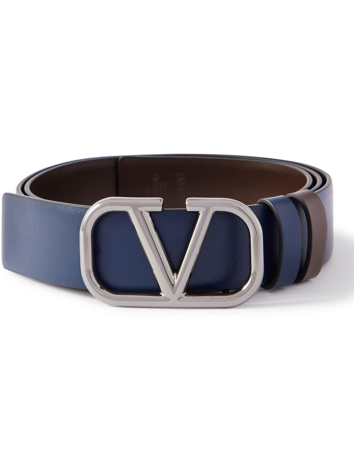 Photo: Valentino - Valentino Garavani 3cm Reversible Leather Belt - Blue