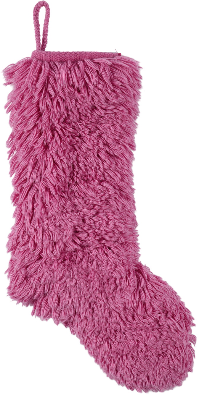 Mush Studios SSENSE Exclusive Pink Shag Stocking