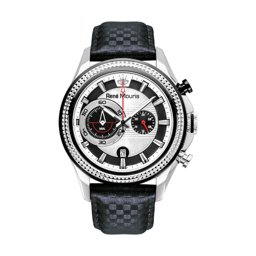 Rene Mouris Trofeo Chronograph Silver andBlack Dial Mens Watch 90119RM1