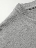 Maison Kitsuné - Logo-Embroidered Cotton-Jersey T-Shirt - Gray