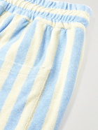 DOPPIAA - Aacri Straight-Leg Striped Terry Drawstring Shorts - Blue