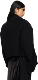 Ann Demeulemeester Black Davin Double-Breasted Short Jacket