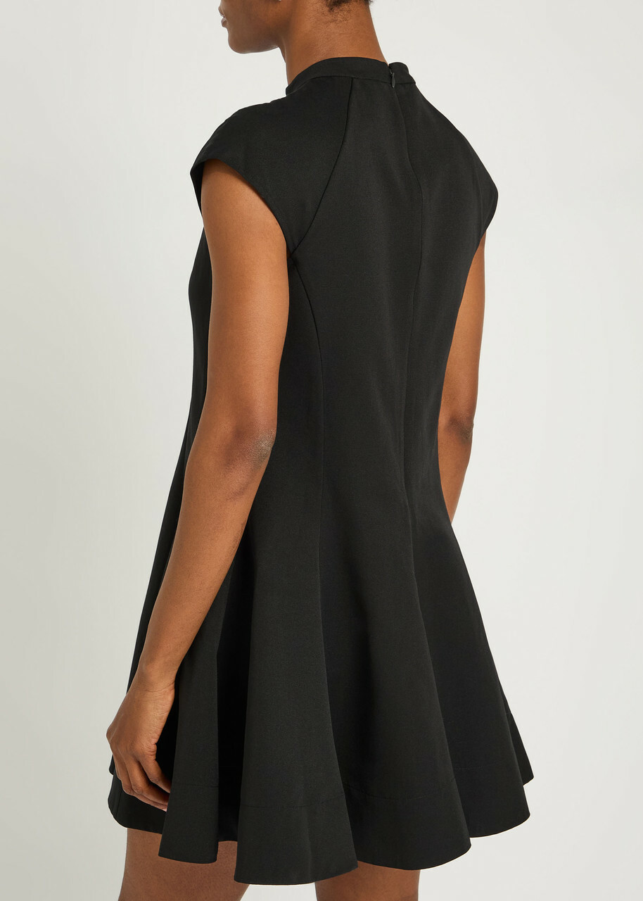Staud Ellie Panelled Cotton-blend Mini Dress Black