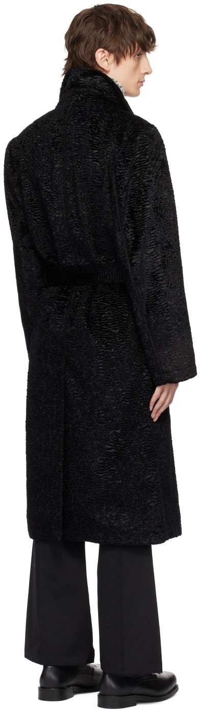 The World Is Your Oyster Black Double-Breasted Coat