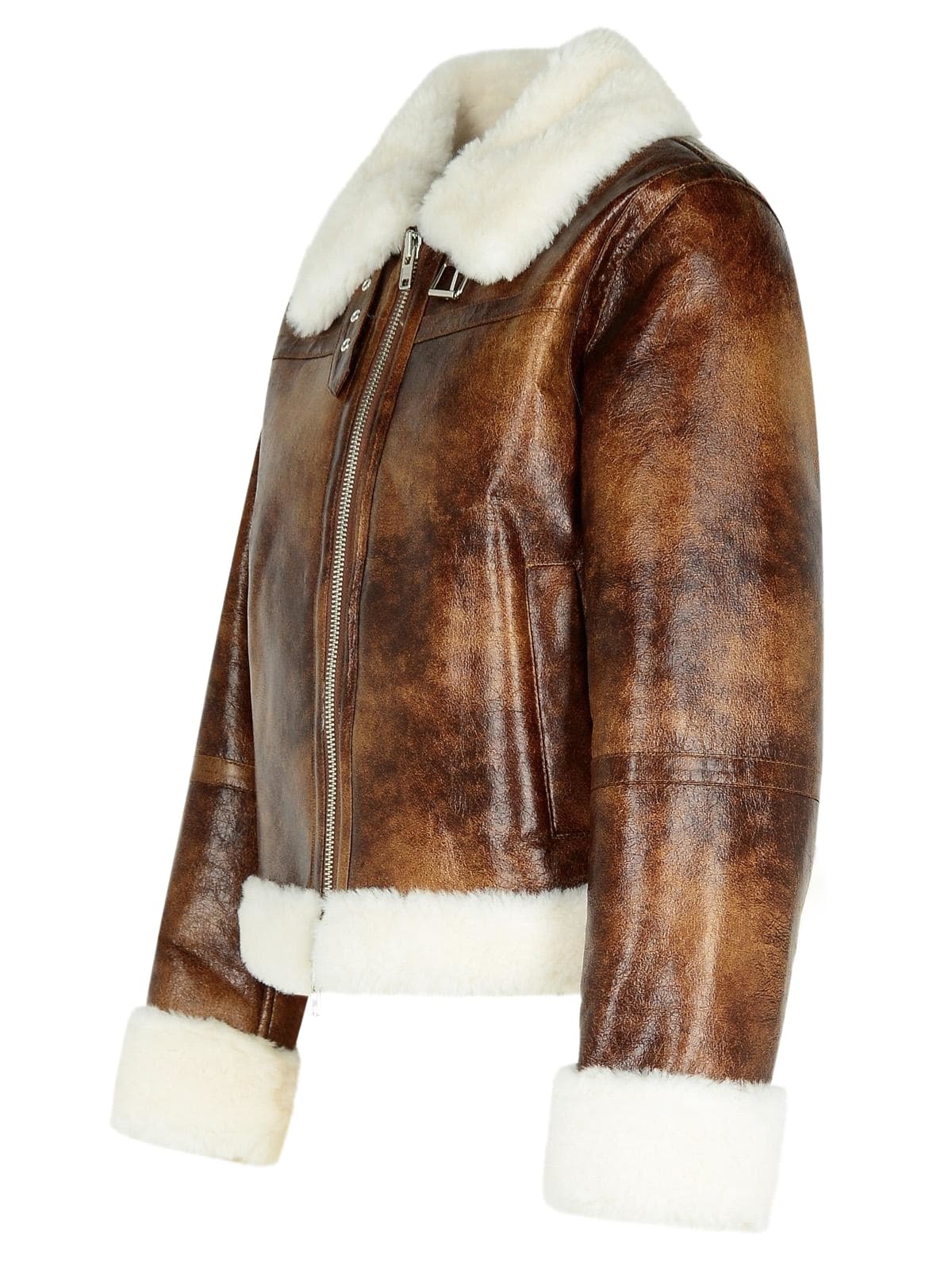 STAND STUDIO lorelle Eco Sheepskin In Brown Polyurethane